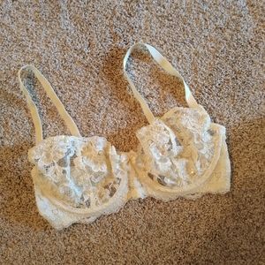 VS demi unlined lace sequin and pearls bra 36C
